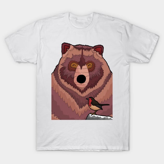 The bear and the robin T-Shirt by Swadeillustrations